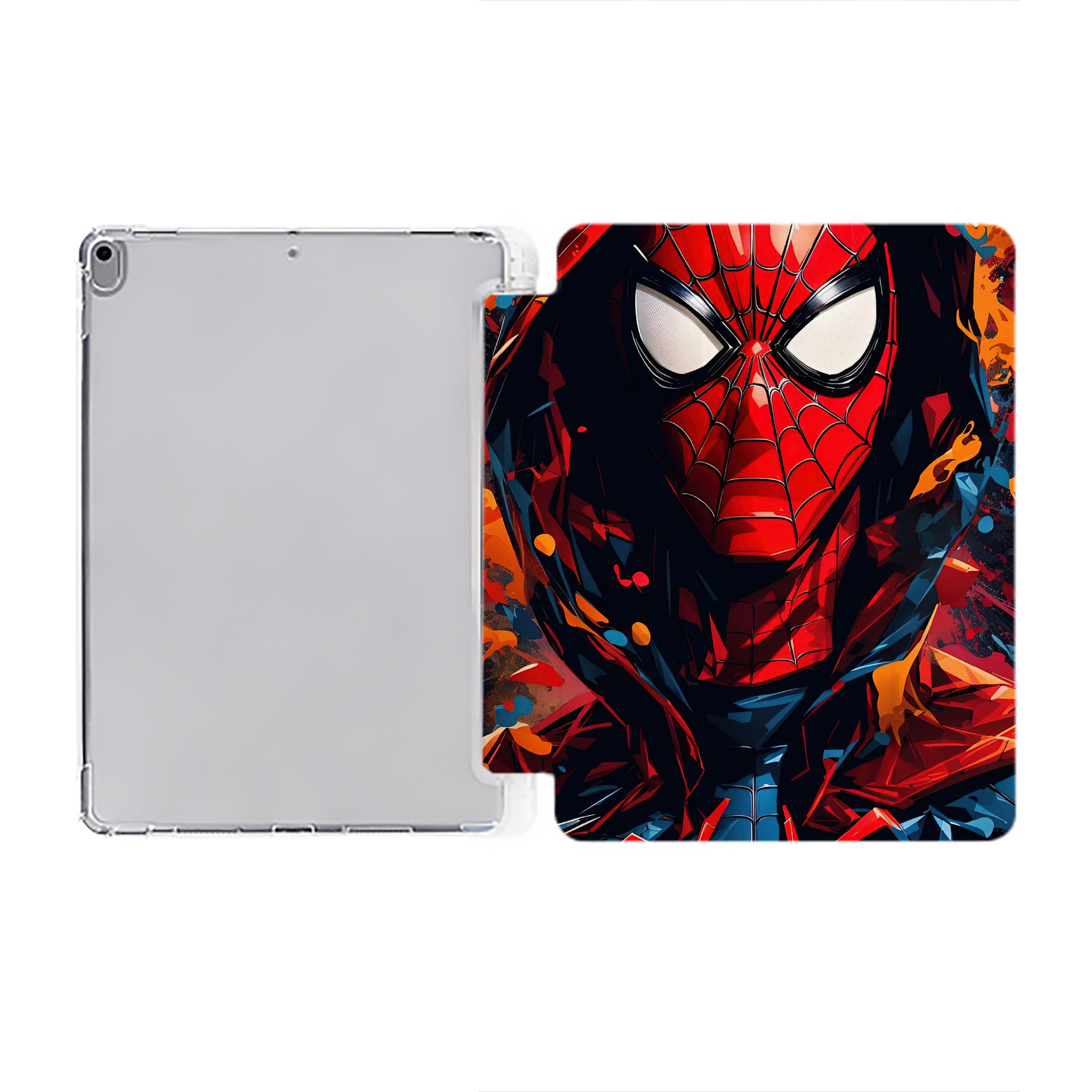 （画像用） Spider Man スパイダーマン IPad ケース ペン収納付き 三つ折りスタンド PUレザー×シリコン 対応機種9.5/10.5/10.9インチ